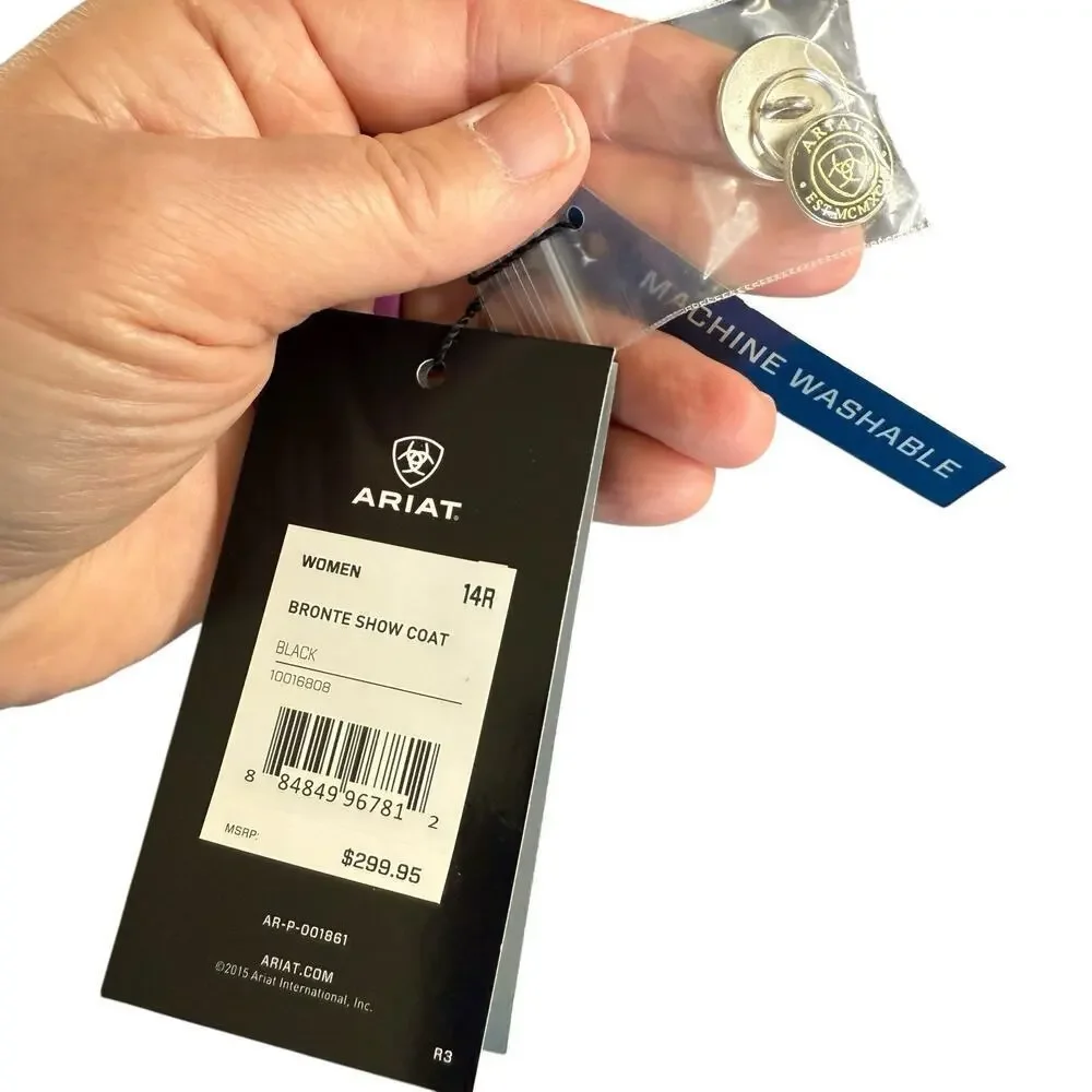 Ariat Pro Series Women's Bronte Show Coat Blazer US 8R Black Oldmoney Equestrian - Picture 6 of 16